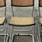 Set of Four Vintage Italian Tubular Chairs Bauhaus Style Marcel Breuer Circa 1970