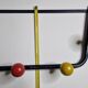 Vintage coat rack in metal and wood, 5 hooks, 74 cm