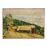 Peinture à l'huile sur toile "Maison et forêt" n°7