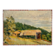 Peinture à l'huile sur toile "Maison et forêt" n°7