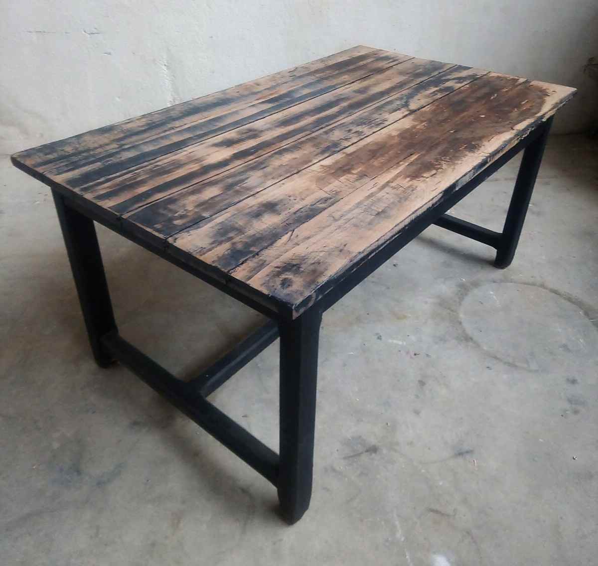 Patinated oak farm table