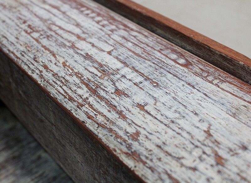 Massive ash chest and iron handles - mid-19th century