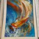 Old Oil On Paper JULIE Boat 89 + Grey Aluminum Frame