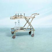 Vintage brass service trolley from the 1960s, Midcentury brass bar trolley.