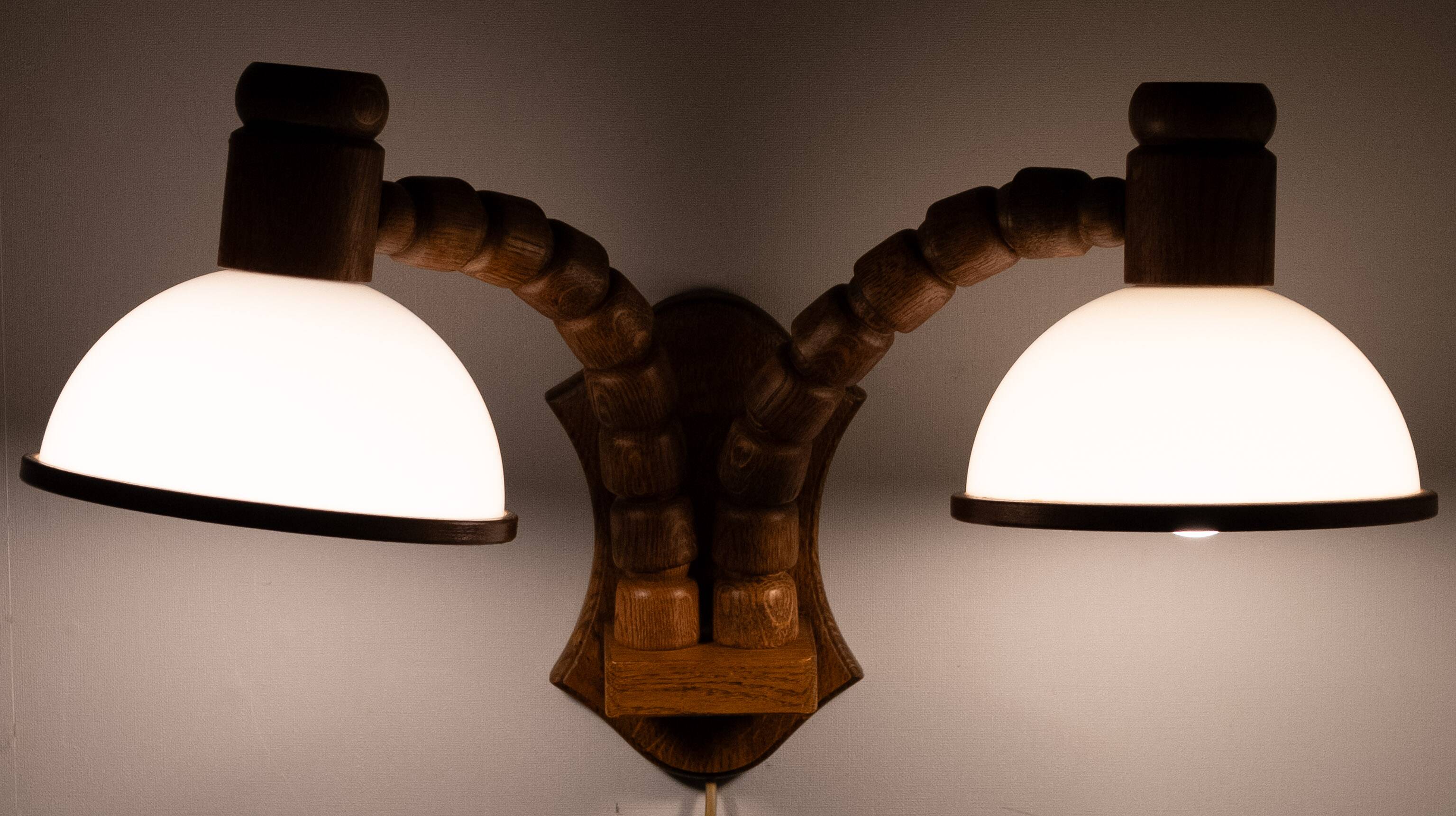 Steinhauer set Oak wood Wall lamps 1970s