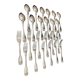12 cutlery entremets model shell silver metal