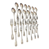 12 cutlery entremets model shell silver metal