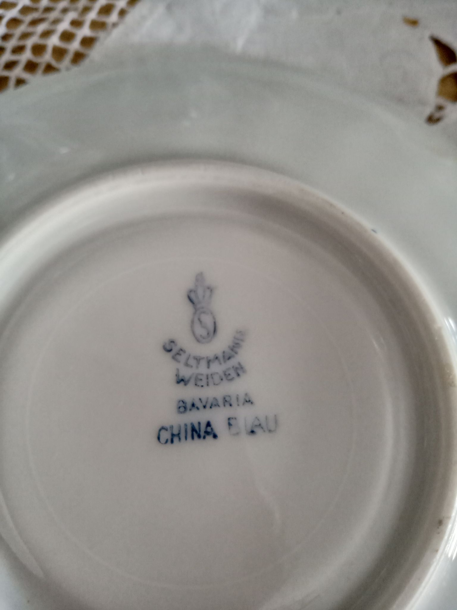 Set of 8 coffee cups and porcelain sub-cups Bavaria model China Blau