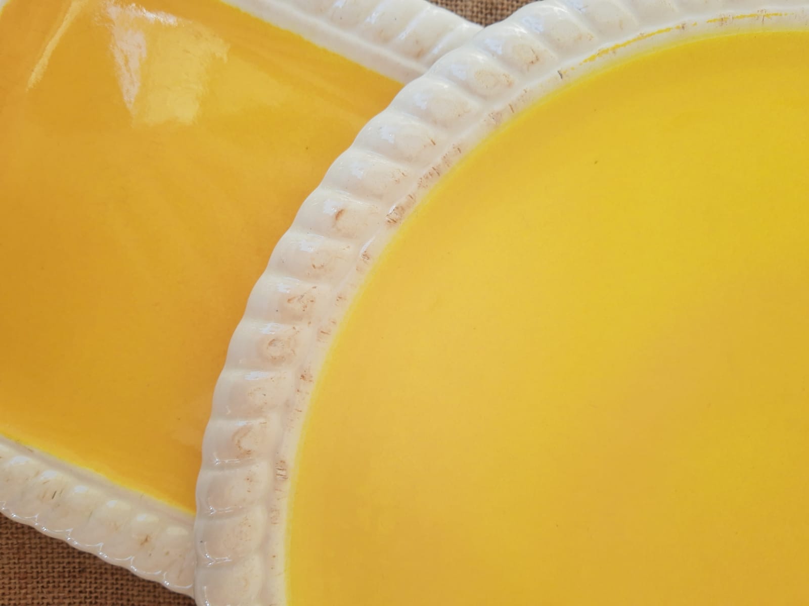 Longwy France Yellow Dessert Service