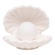 Lampe de table coquillage en céramique blanche des années 1970