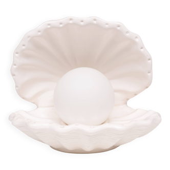 White Ceramic Shell Table lamp 1970s
