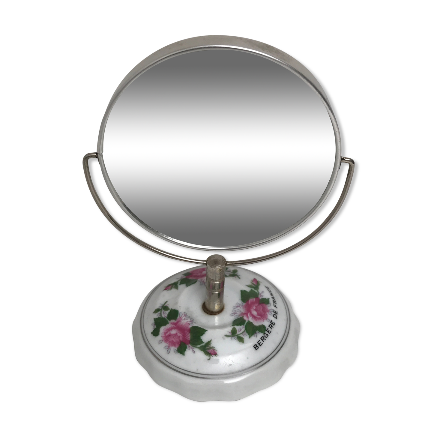 Small mirror old Shepherdess of France vintage 50s