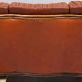 20th Century 3-Seater Sofa — Leather & Wood — Timeless Scandinavian-Inspire
