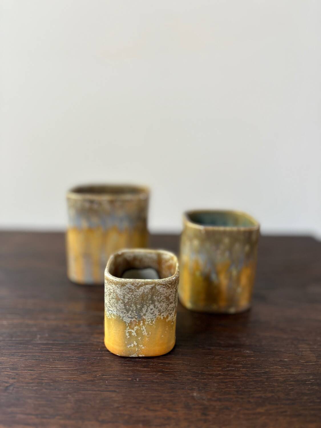 Set of 3 Art Nouveau flower pots by Gustav de Bruyn
