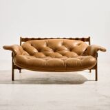 Hungarian leather sofa set by Ipoly Furniture Factory, set of 2.