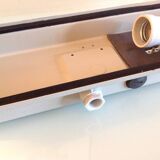 Rectangular porthole wall light in industrial/70s style frosted glass