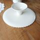Pie dish on foot, in slip with blackberry decoration