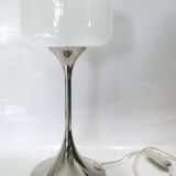Designer table lamp space age 1960-70 chrome and glass