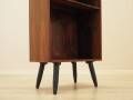 Danish rosewood veneered shelving unit on splayed legs, 1960s