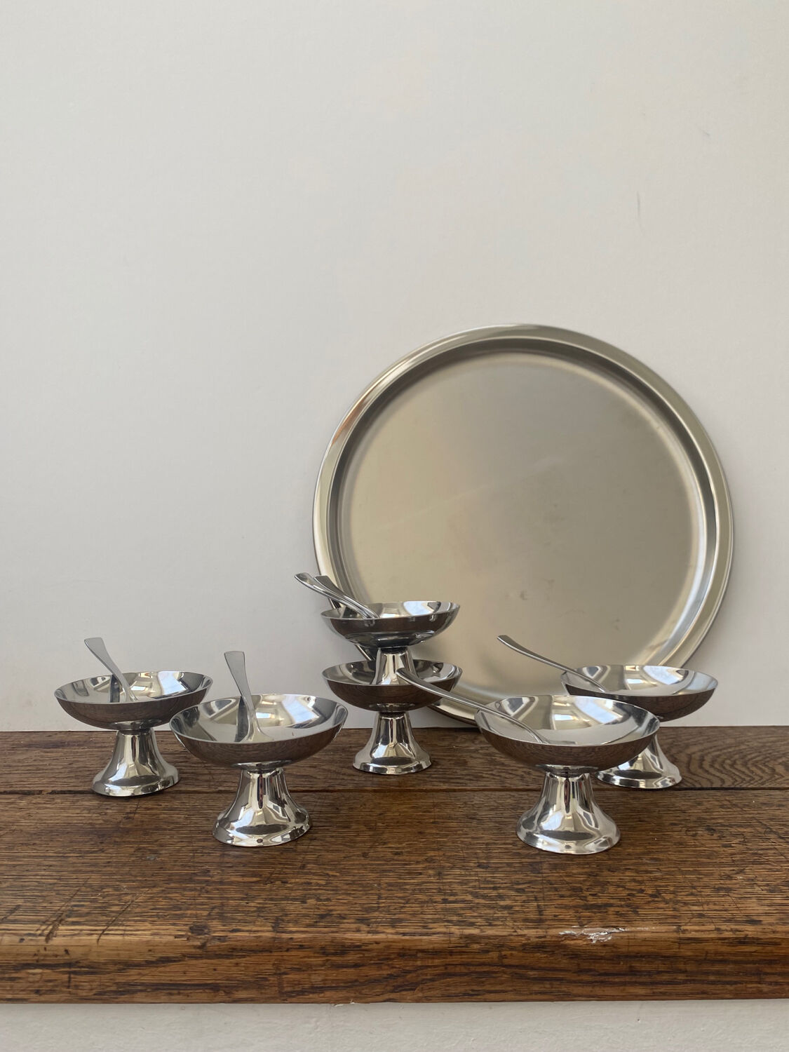 Stainless steel ice cream cup service