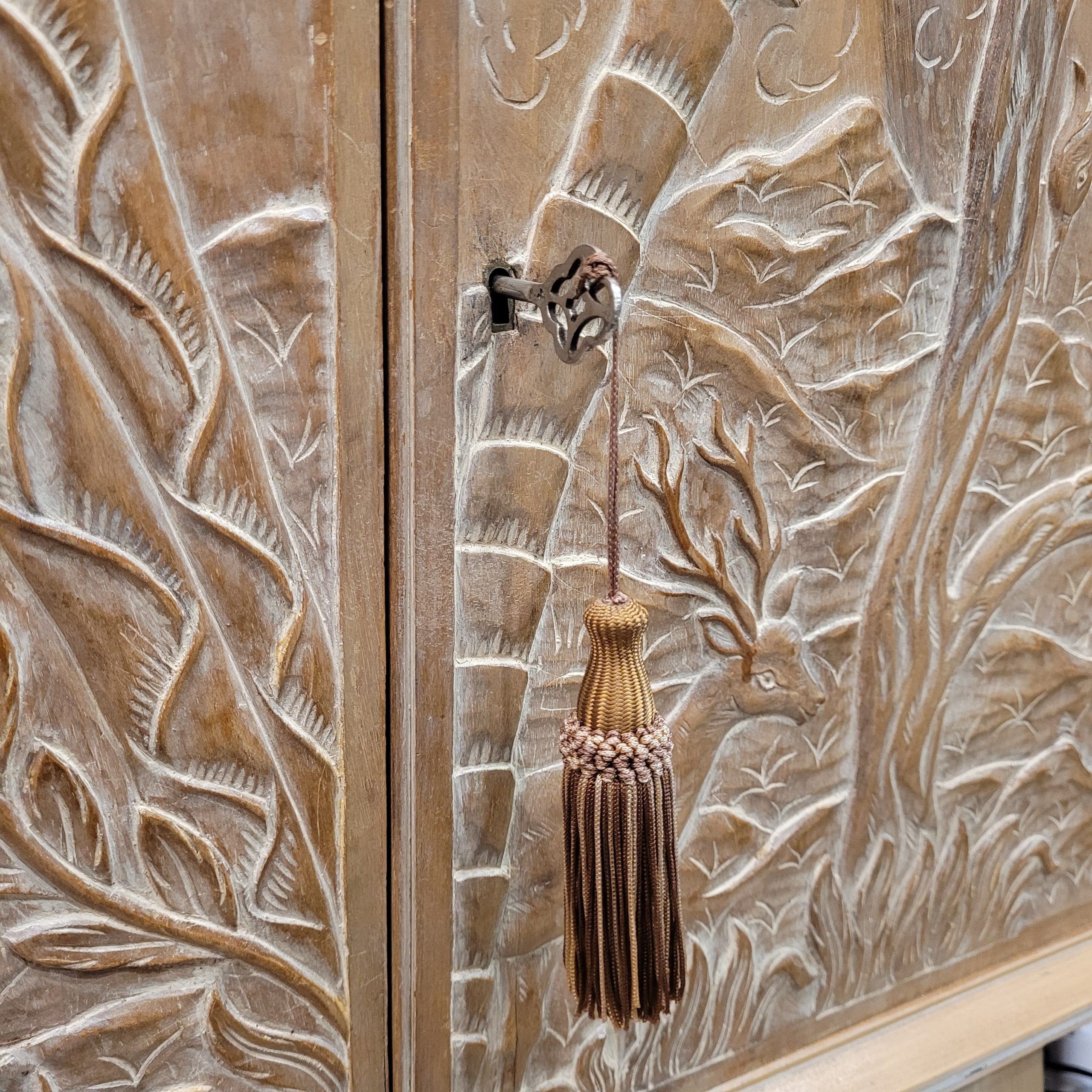 Enfilade / buffet, by Rafael García Nicolau, carved oak, Mid-century, 1970s – Spain