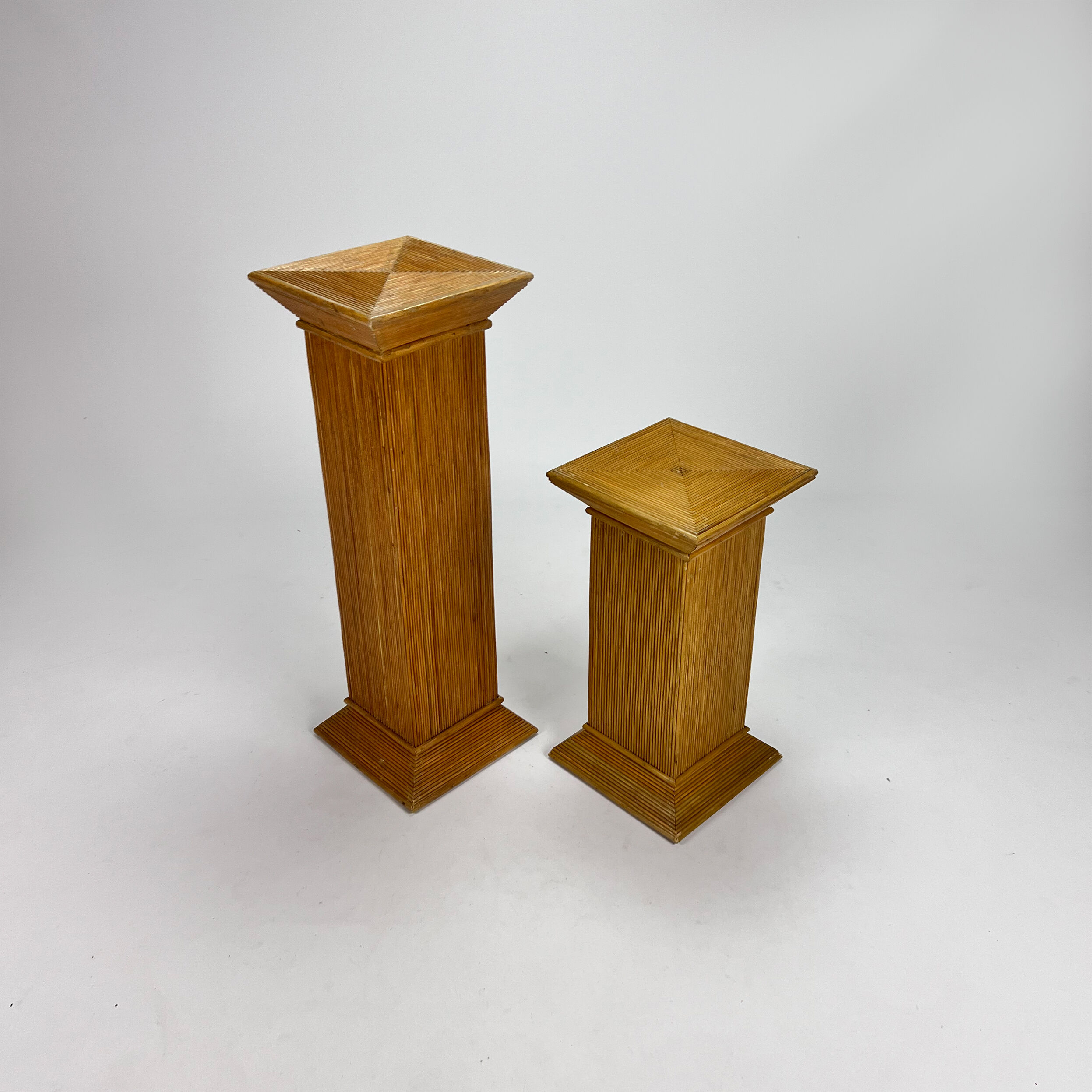 Set of 2 bohemian plant stands, 1970s