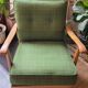 Pair of vintage armchair green fabrics