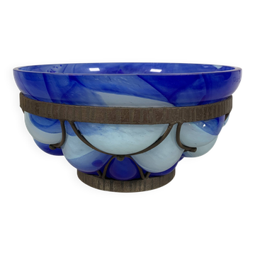 Coupe En Verre  Et Fer Forgé André Delatte (1887-1953) Nancy Art Deco