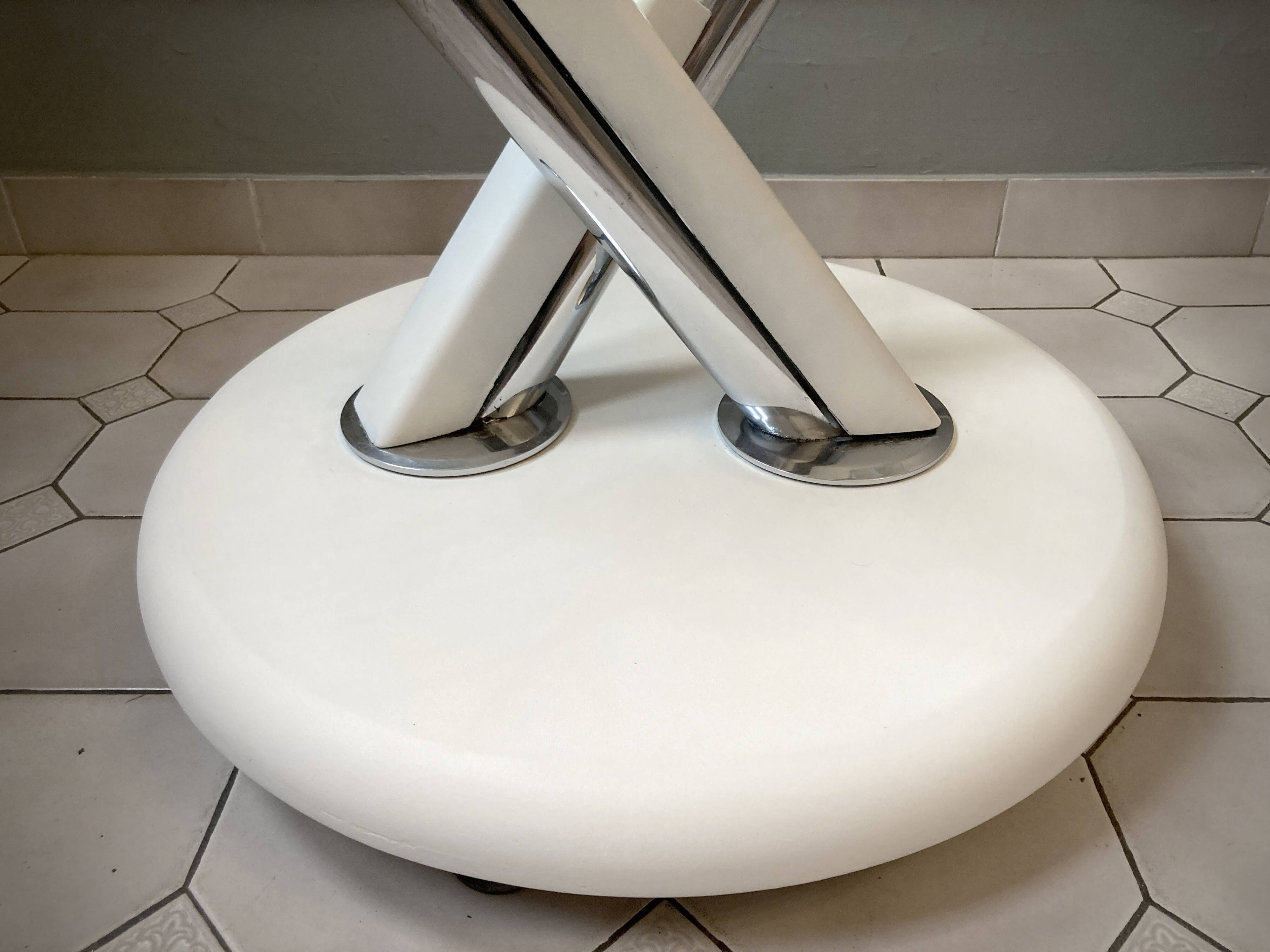 Vintage glass and chrome coffee table