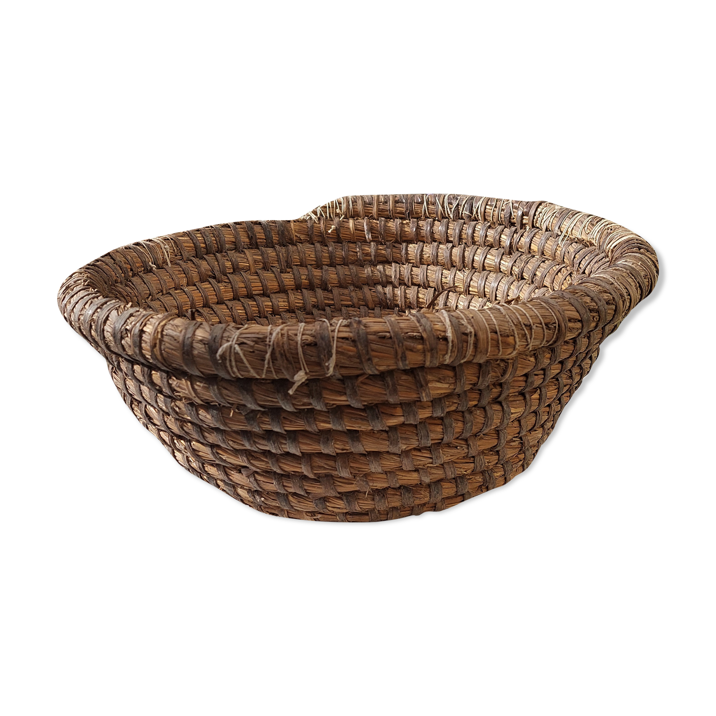 Baker's basket with braided wicker bread early twentieth century