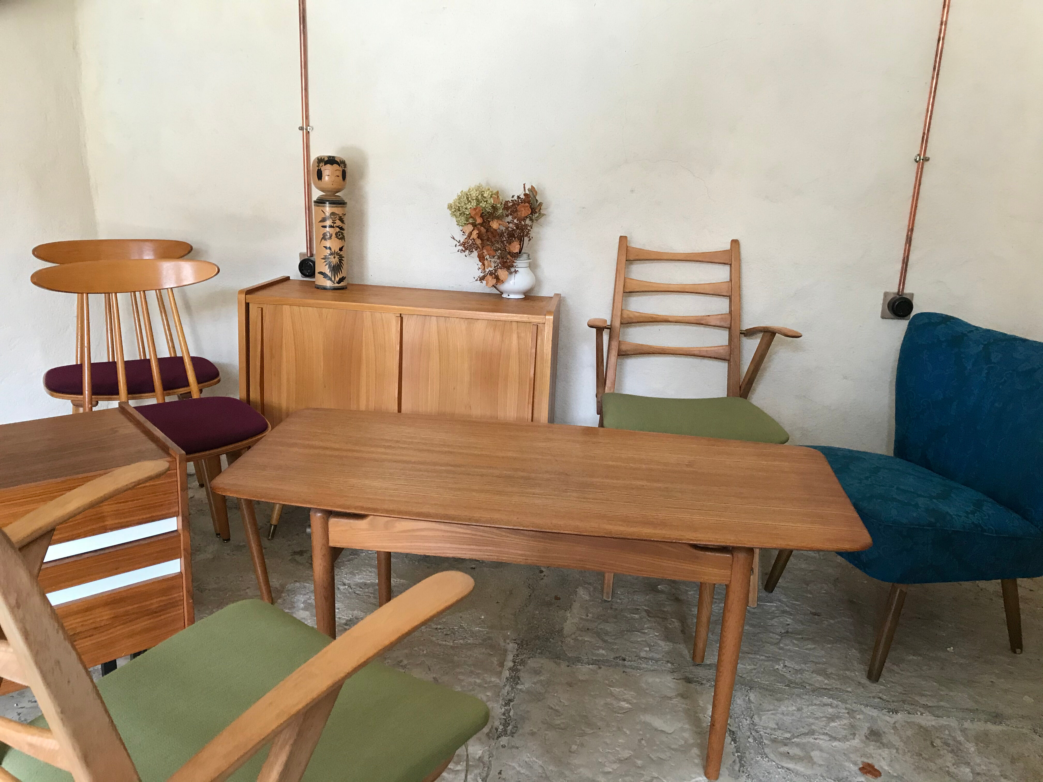 Scandinavian vintage coffee table blond teak