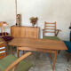 Scandinavian vintage coffee table blond teak