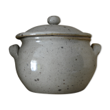 Ceramic pot with sandstone lid