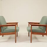 Pair de fauteuil le vert menthe l'année 1970