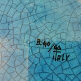 Italian ceramic bowl in blue crackle glaze by Fratelli Fanciullacci and Alvino Bagni.