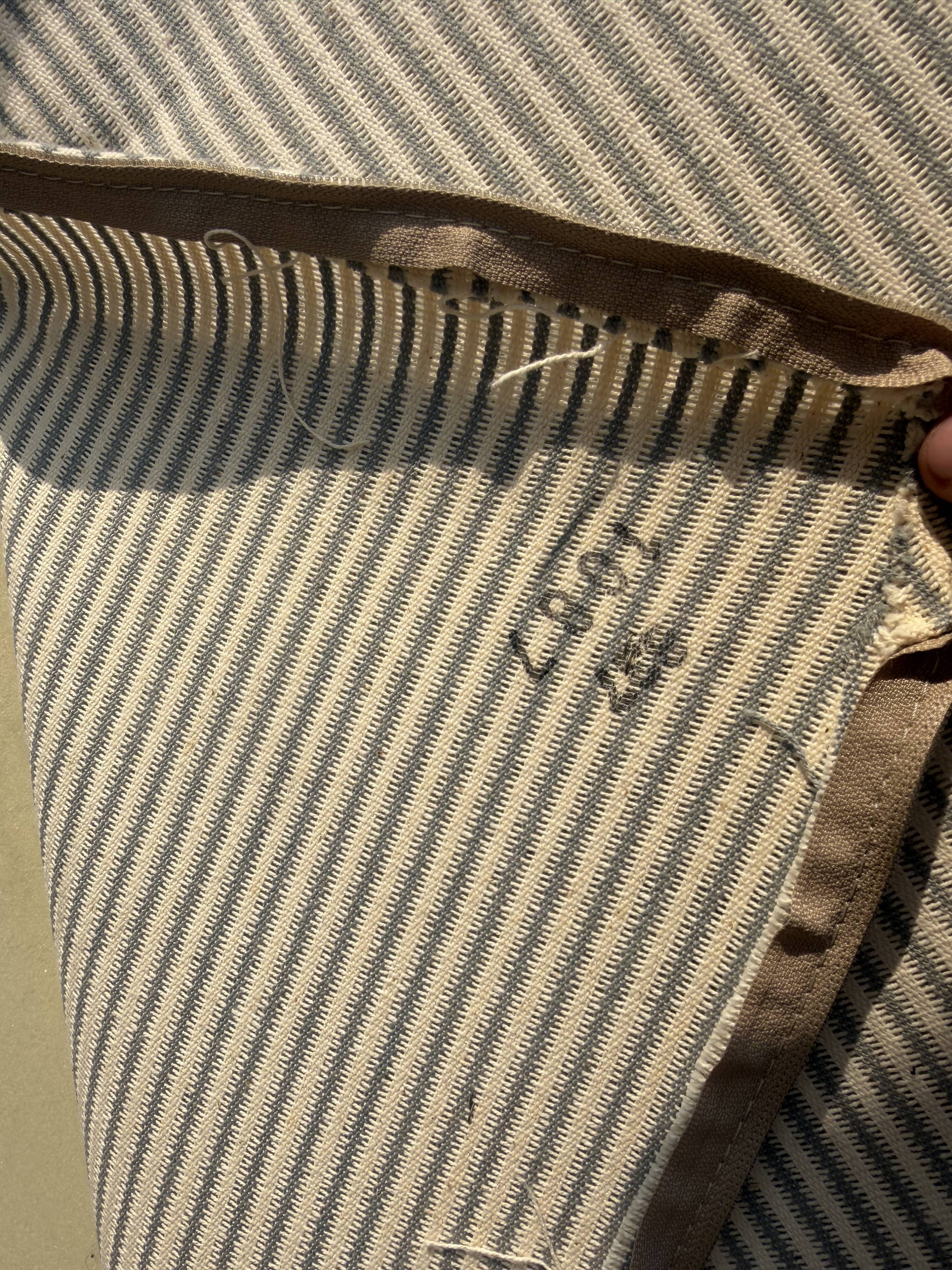 100% authentic Ligne Roset Togo 2-seater & corner diagonal striped fabric