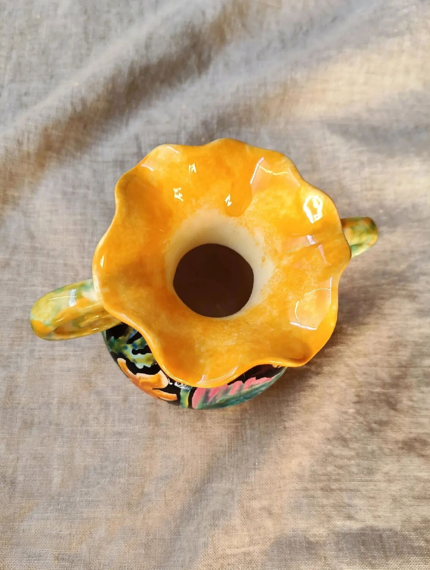 vase by Gabriel Fourmaintraux, earthenware from Desvres, signed GF Fra