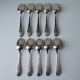 Set of 10 silver-plated soup spoons, 'REX' goldsmith's work