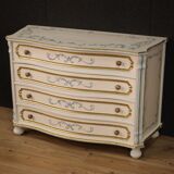 Italian dresser in lacquered, painted and gilded wood