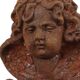 Garden ornament Cast iron Angel Cherub Water vessel Rust color