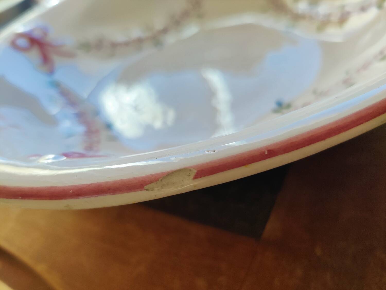 Saladier plat creux romantique vintage