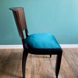 Suite of 6 Art Deco 1935 Macassar ebony chairs restored seats