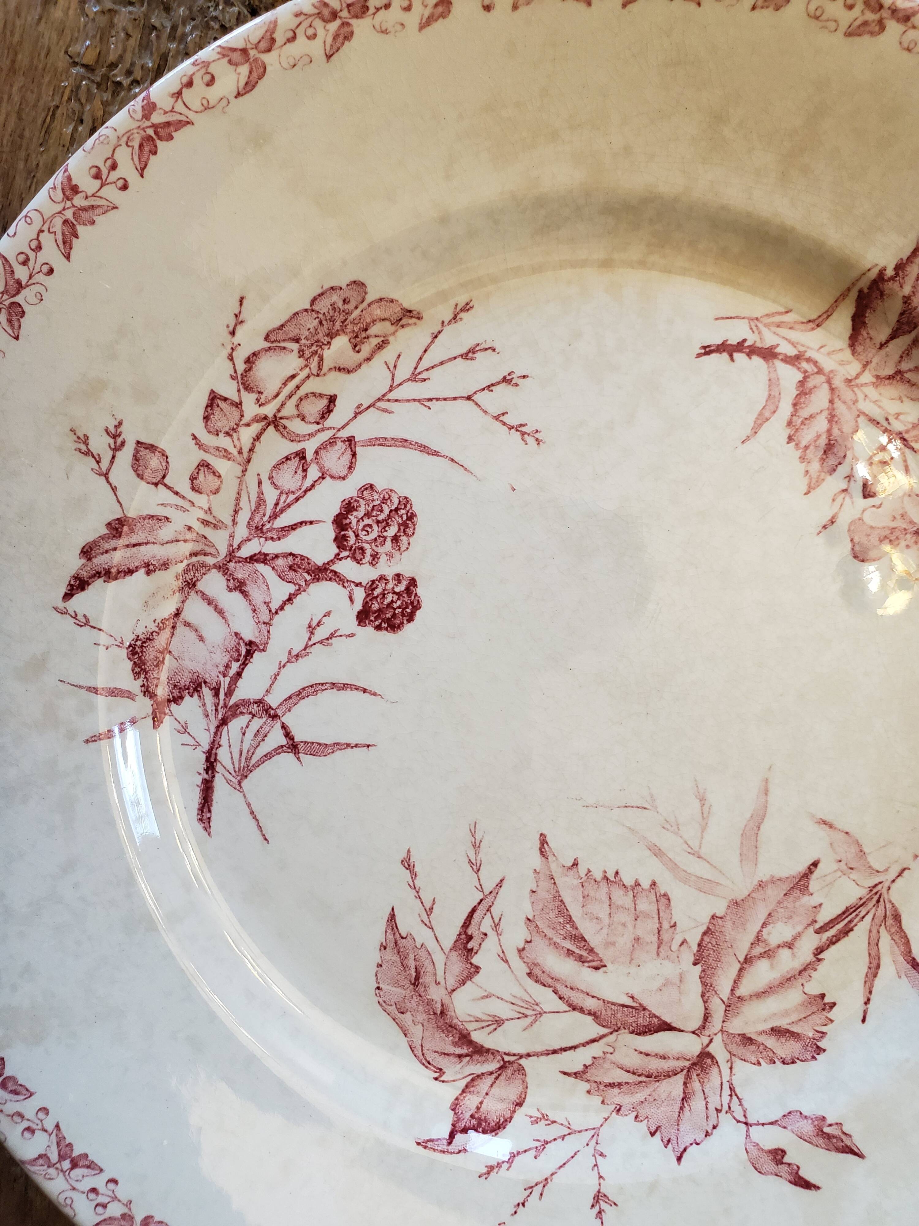Assiettes terre de fer rose collection "mûres"