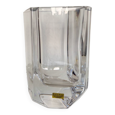 Vase en cristal massif Kosta Boda, Sigurd Persson, signé et numéroté