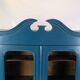 Antique Display Cabinet Painted Blue From 1920s