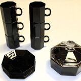 Arcoroc black "Octime" coffee service