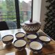 Ceramic soup tureen with its 6 bowls