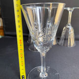 Large wine glasses (5) - Art Deco - Blown and cut crystal
