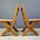 Vintage oak and wicker brutalist chairs, 1960s - set of 6