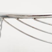 Set of 6 vintage chairs in chromed metal and white fabric, 1980s modernism